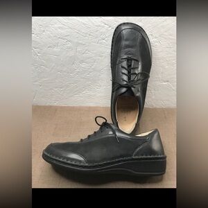 Finn Comfort Hanoi Women's Lace Up Shoes Black Leather Size 10D EU 41D Germany